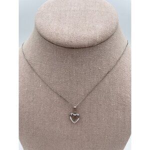 Sterling Silver Heart Locket Pendant Necklace Floral Engraved 18"